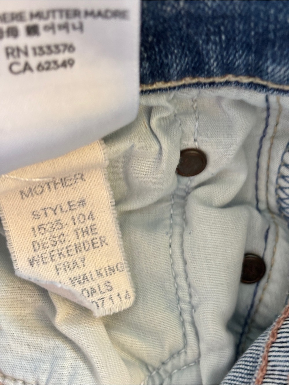 MOTHER The Weekender Fray Walking On Coals in Blue Size 29 - Picture 13 of 13
